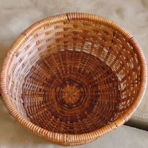 Brown Woven Basket with Intricate Accents